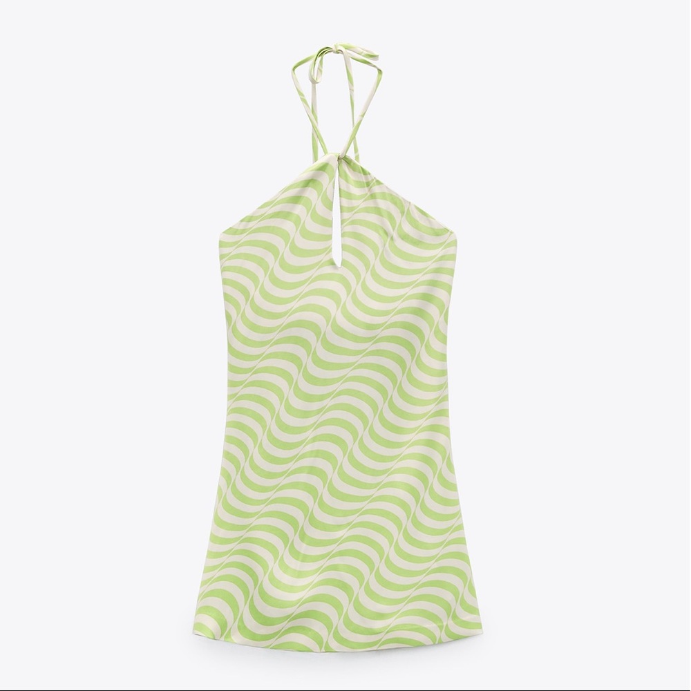 ZARA SATIN EFFECT PRINT DRESS LARGE